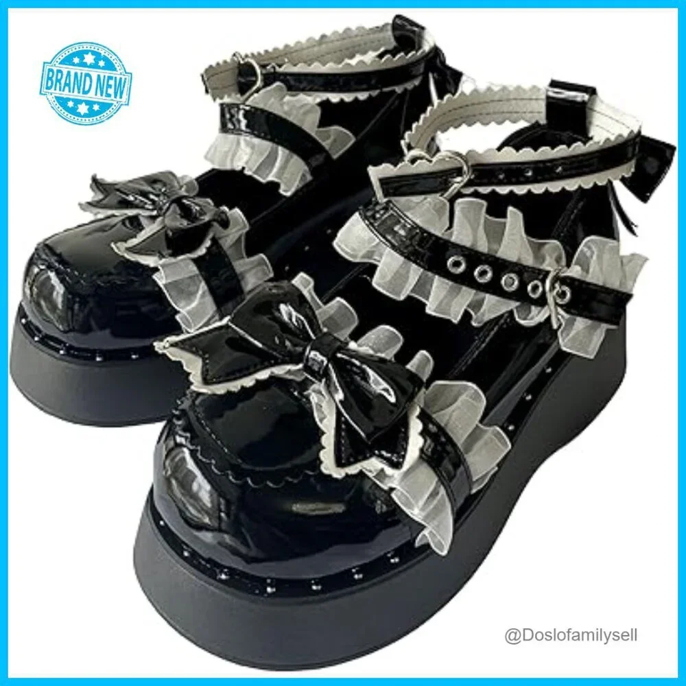 Chunky Heel Mary Jane Platform Shoes Y2K Kawaii Lolita Harajuku Goth Style